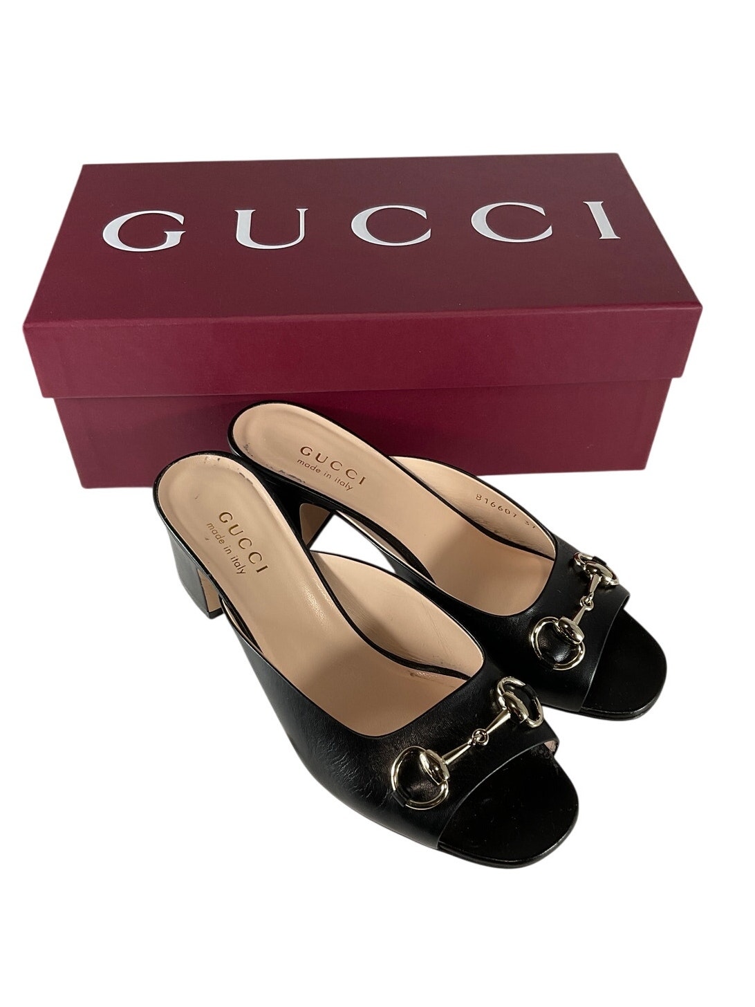 Gucci Classic Nero Lady Horsebit Sandals Size 37 Eu / Us 7